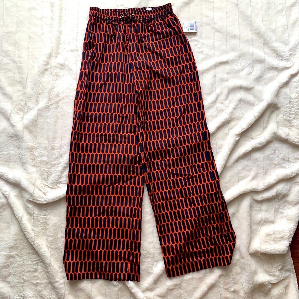 Michael Kors Coral Wide Leg Drawstring Silky Pants